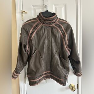 Women's Leather Bomber Jacket